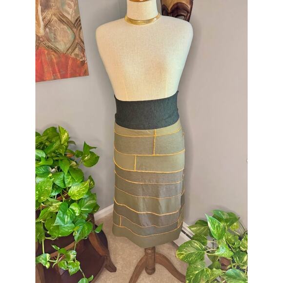 Handmade Upcycled Cotton Patchwork Serged skirt by Jeorjia Shea - Picture 2 of 7